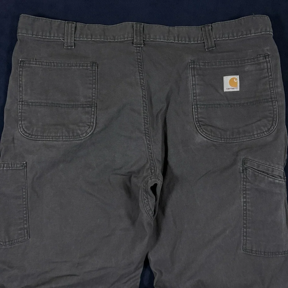 Carhartt Double Knee Pants Men 42x30 Gray Rugged Flex Canvas Work Utility 102802